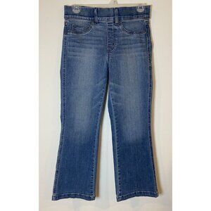 Spanx Kick Flare Crop Jeans Pull On Vintage Indigo Small Petite S/P